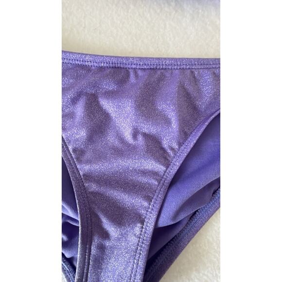 California Waves 2 Piece Bikini Small Purple‎ Sparkle Fabric Bandeau Top (f1) - Picture 3 of 7